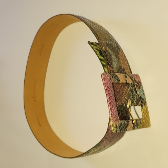 W. Kleinberg | Accessories | W Kleinberg Python Belt Wcovered Buckle ...